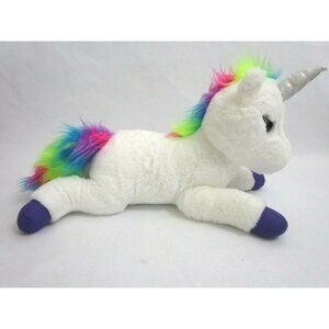 Sound n Light Animatronics 12" White Rainbow Unicorn Plush Magical Chime Sound